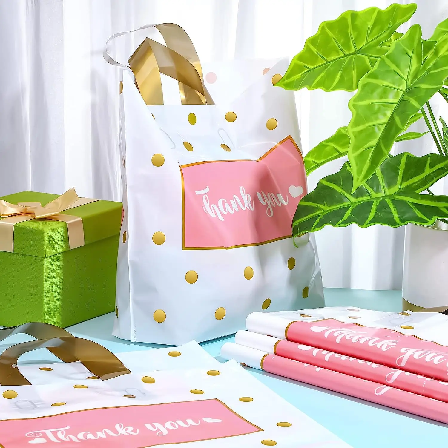 Merchandise Bags Plastic Boutique Bags For Small Business Plastic Retail Thank You Custom Logo Plastic Shopping Bag With Handle