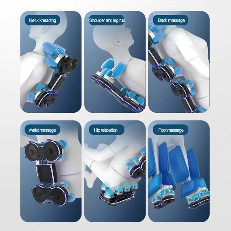 Professional Electric Heat And Foot Body Massager Remote Control Music Best Zero Gravity Massage Bed Chair