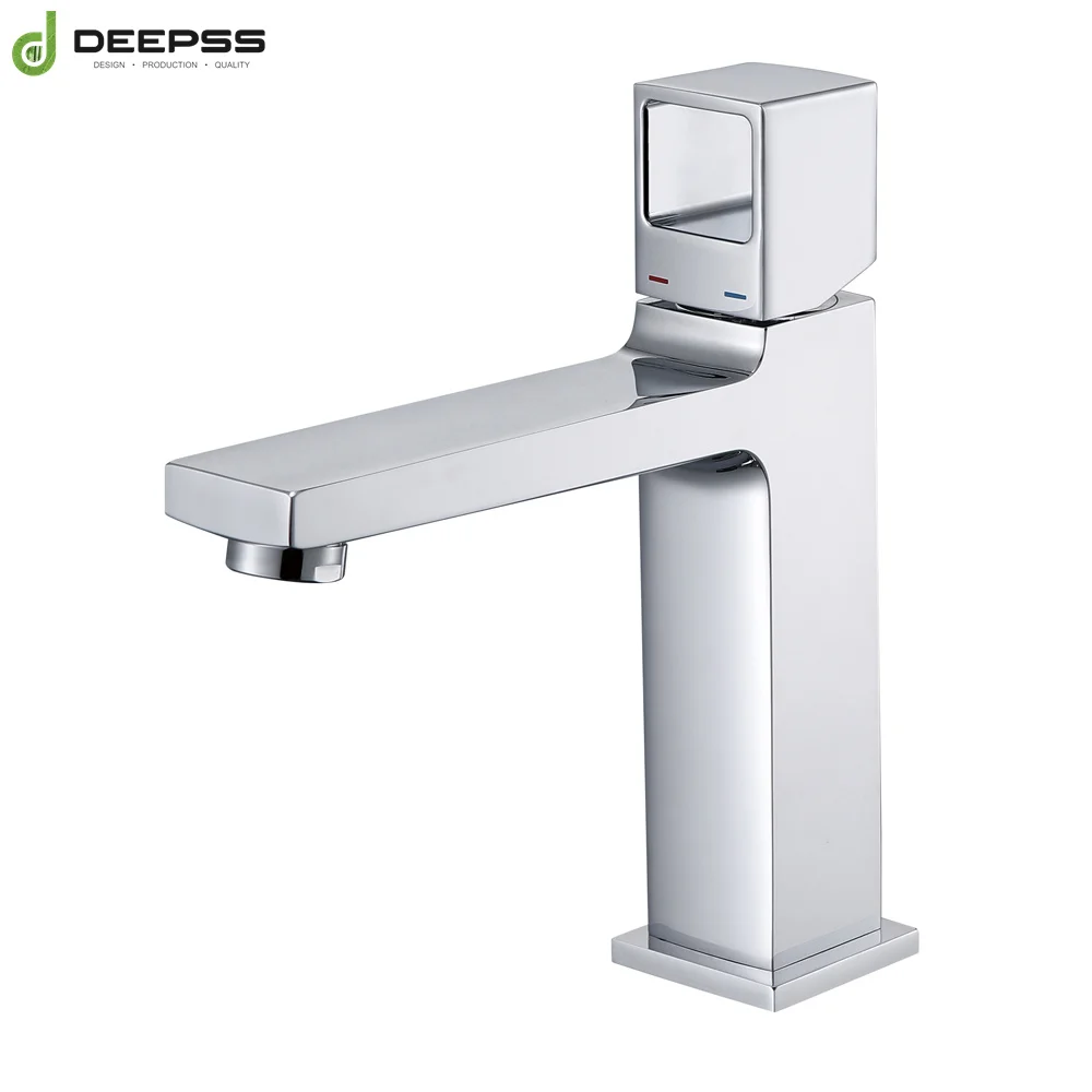 Deepss Custom Design Brass Faucets Basin Mixer Waterfall Glass Basin Tap Bathroom Sink Faucet