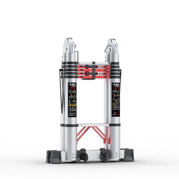 Aluminium Telescopic Ladder Red Multifunctional ladder Aluminum Stainless Steel Herringbone Ladder