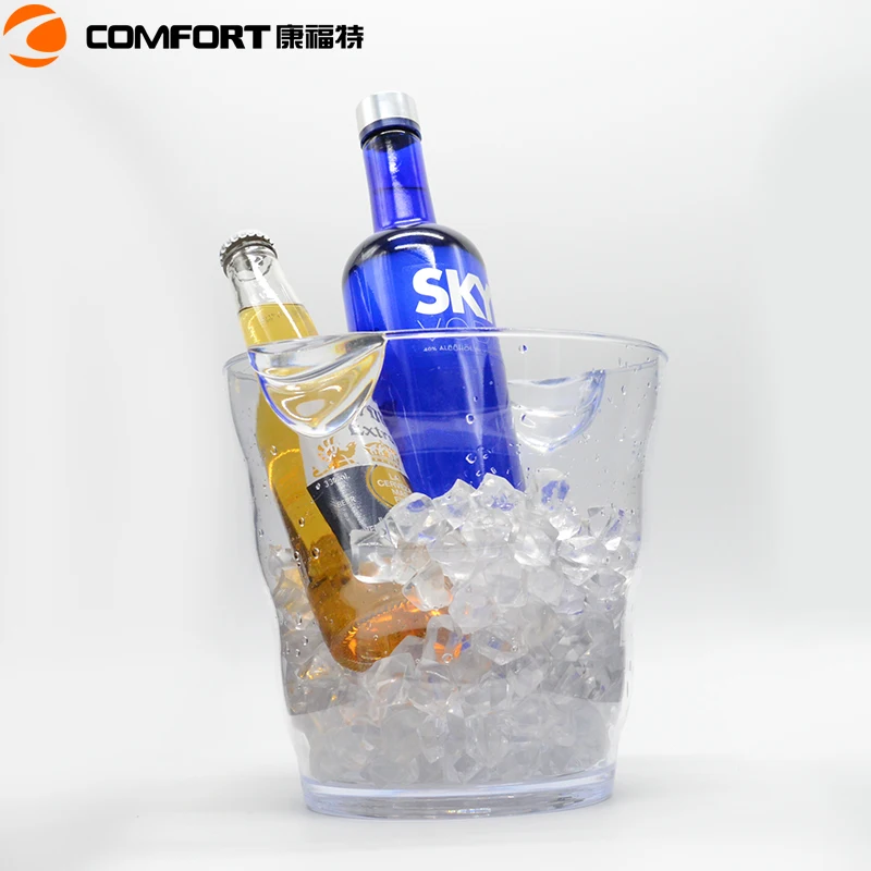 Cheap round 4.5L ps plastic sparkling gin champagne beer LED  ice bucket for events