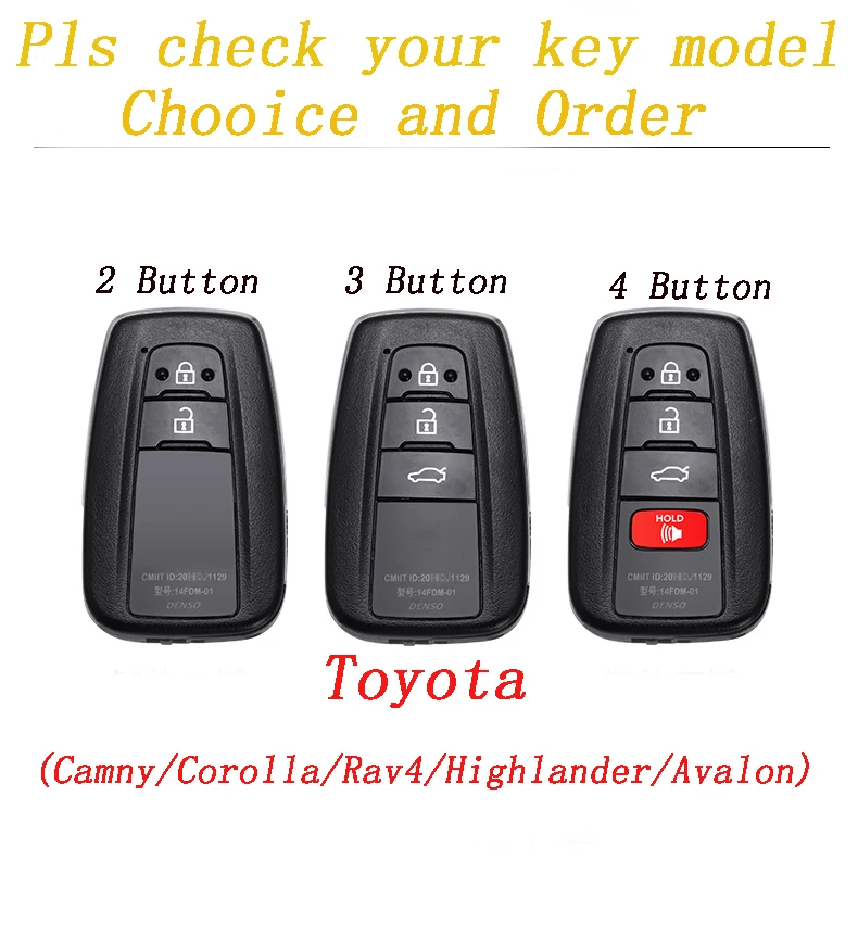 Zinc Alloy Car Key Case Key Holder For Toyota Camry Rav4 Highlander Avalon Corolla Protect Shell Accessories Car Styling