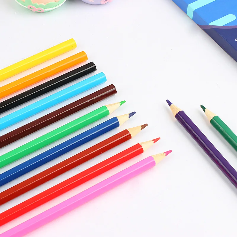 School students supply Economic 6/12 pack color pencil art artist wood pencils set kids boxes of colored pencils
