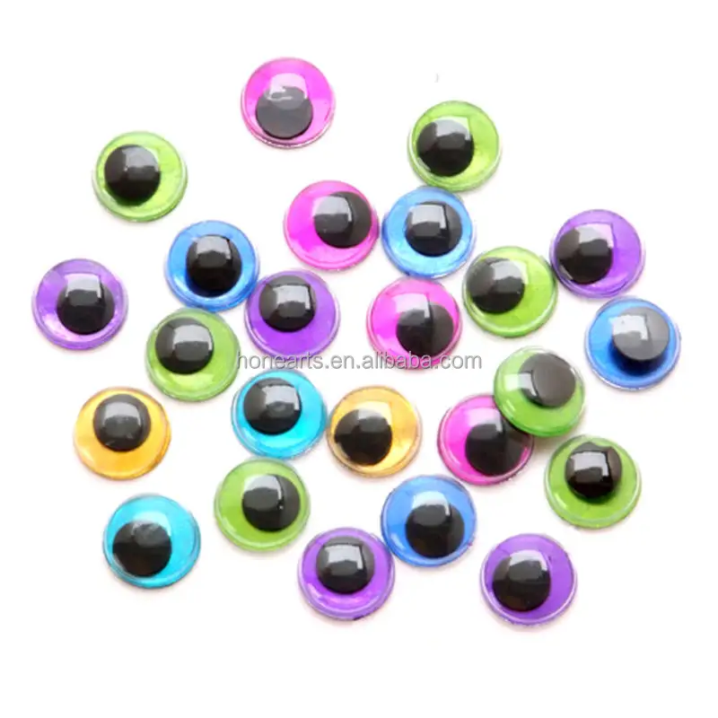 Hot selling plastic moving 100pcs Plastic Googly Wiggle Eyes Self-Adhesive Round 6mm to 35mm White Sticker Eyes for DIY Crafts