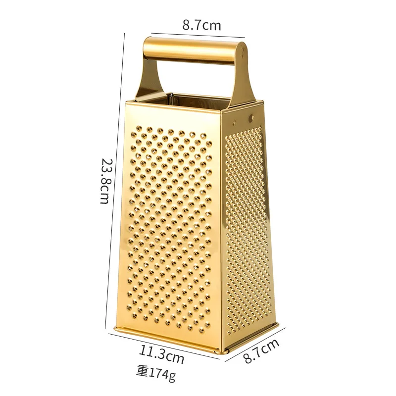 Factory Kitchen Stainless Steel Ginger Grater 4 Sides Vegetable Fruit Grater Professional Box Grater for Cheese and Carrot