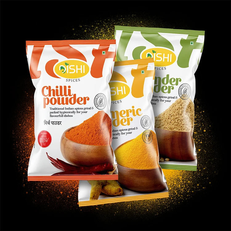 Custom Print 5g Food Grade Biodegradable Pillow Shape Pouch Back Seal Aluminum Foil Plastic Package Dry Spices Packaging Bags