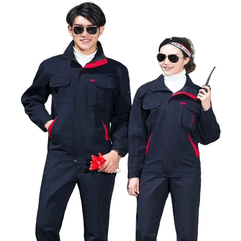 Autumn young men and women simple fashion workers workshop work suit uniform