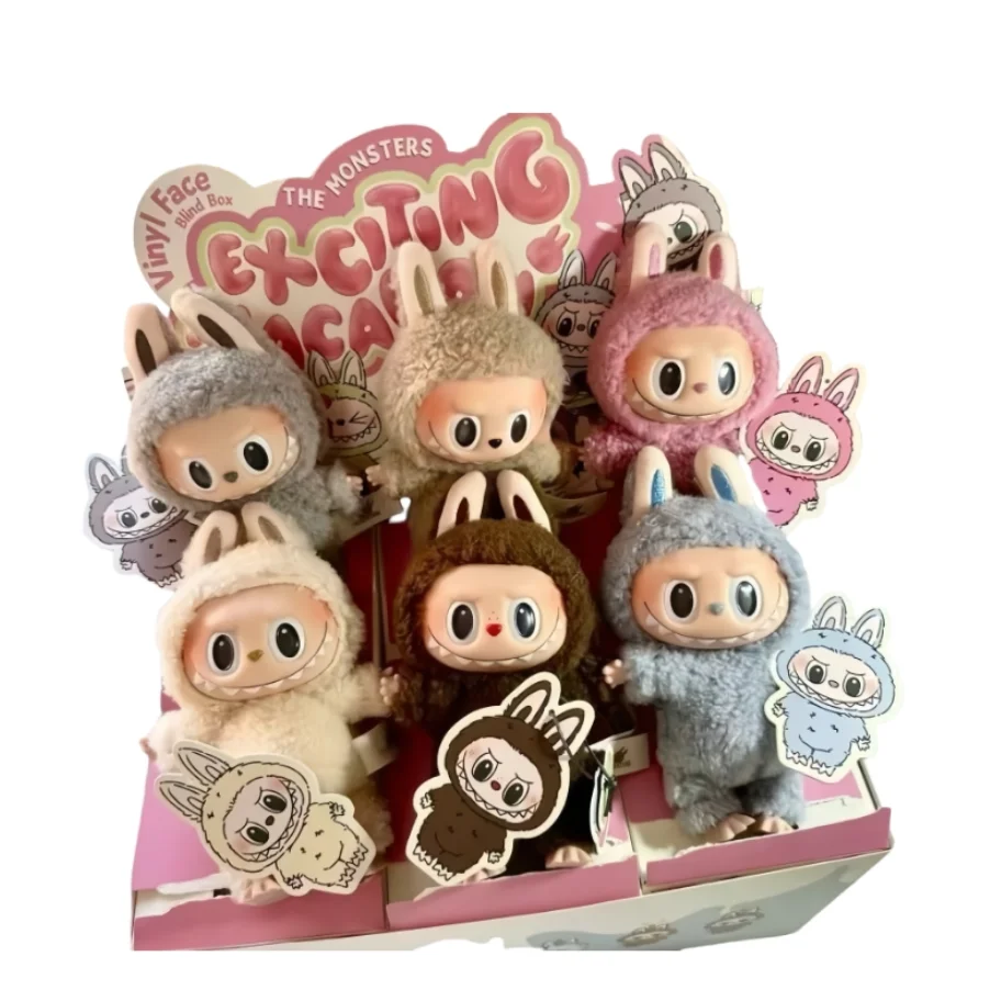POOPMART LABUBU 100% Original Exciting Macaron Bubble Vinyl Face Series Mystery Blind Box For Collection Gift