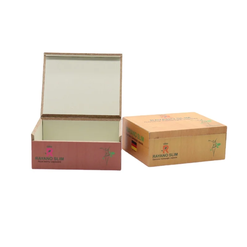 Custom Logo Rectangle Flap Lid Empty Essential Oil Packaging Wooden Gift Box Packaging