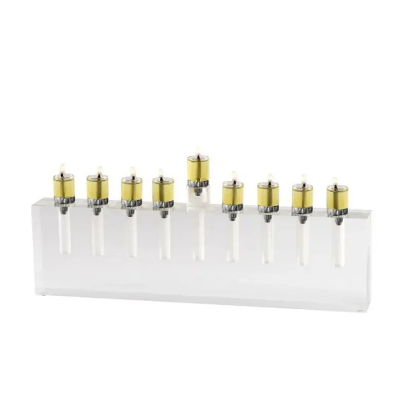 Lucite Crystal Acrylic Oil Menorah