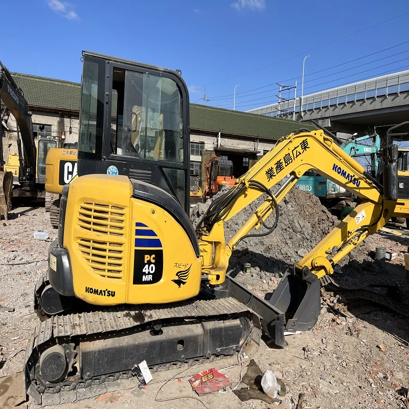 Хорошо поддерживаемый бывший в употреблении мини-экскаватор komatsu pc40 открытая кабина ПК 40 4 тонны маленький экскаватор на продажу pc40mr