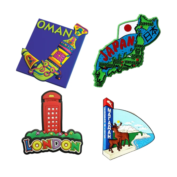 Oem 3d pvc fridge magnet refrigerator custom fridge magnet business logo different countries tourism souvenirrs fridge magnet