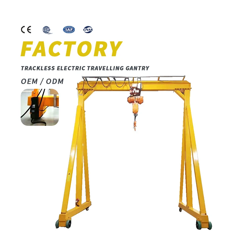 5 tons/10 tons gantry cranes, gantry cranes with winch lifting, trackless gantry with remote control traveling