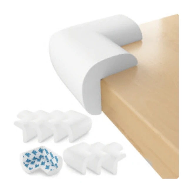 SIKYBABY White rubber padded glass table child edge corner protectors for kid