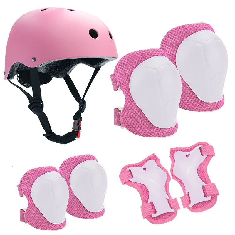 Sports Roller Skating Skateboard Protective Gear Helmet Set of 7 Pieces protective gears safety helmet set elbow knee pads