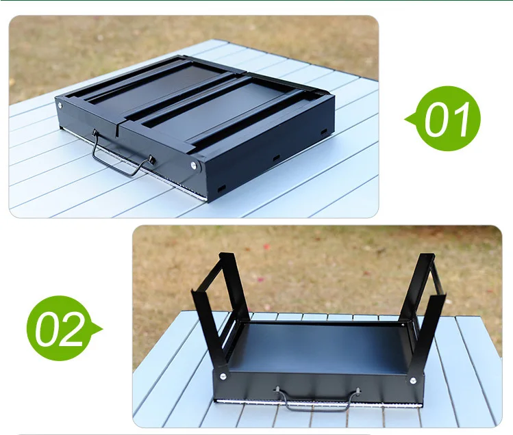 Hot Selling Outdoor Camping Black Portable Charcoal Table Folding BBq Grill