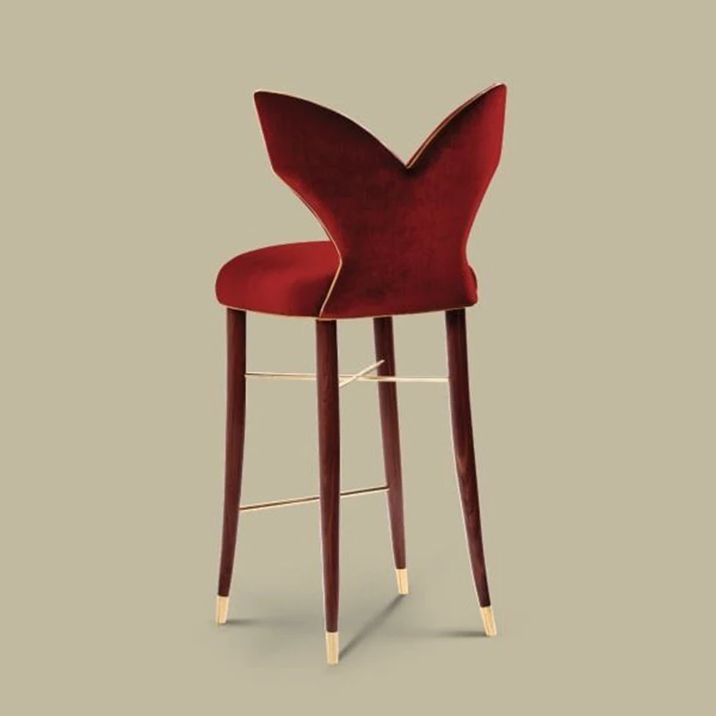 Luxury Bar Chairs Modern Kitchen Leather Velvet Bar  stool Counter Height Chairs for Kitchen