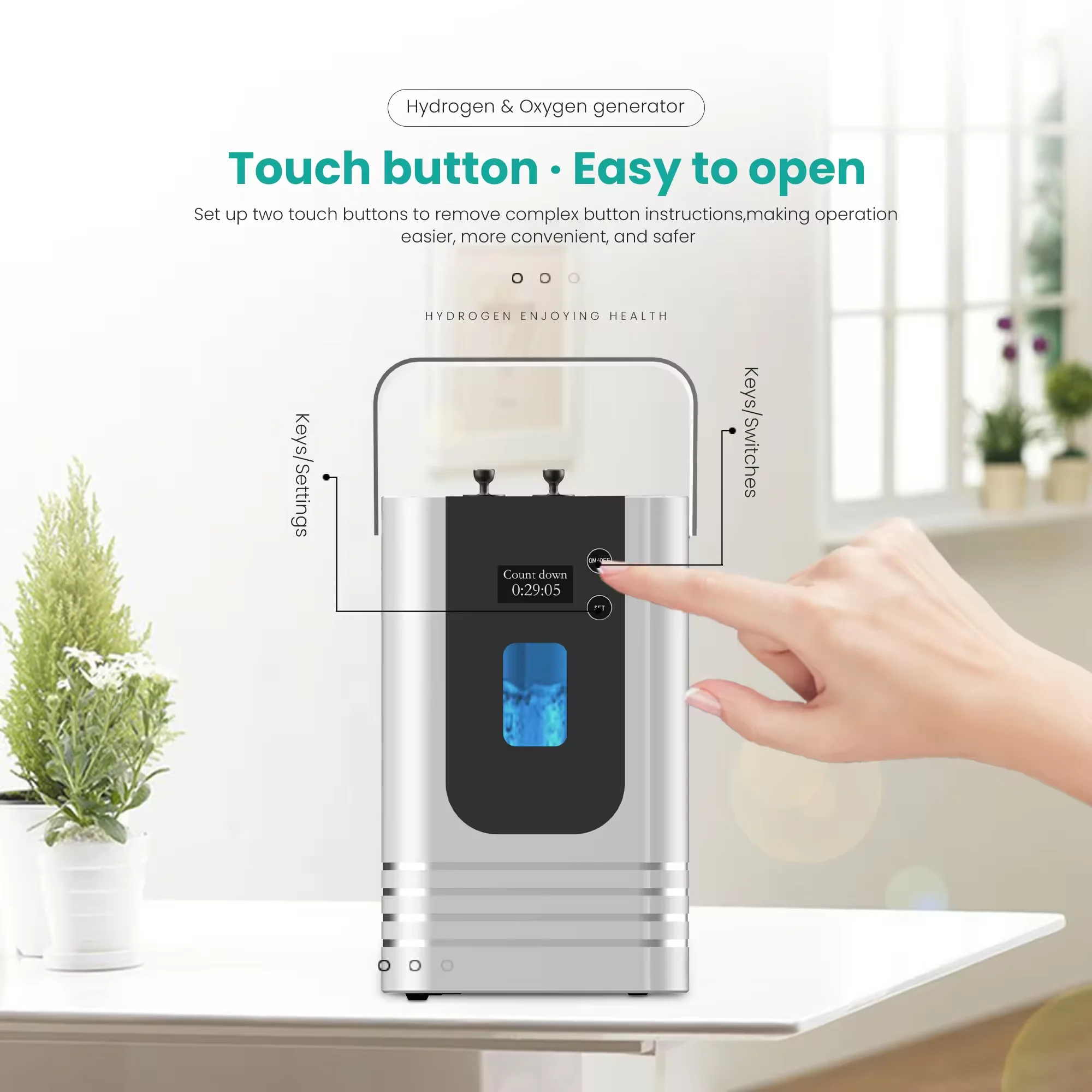 hydrogen inhaler 450ml PEM Portable 300ml Hydrogen mix 150ml Oxygen Inhalation Machine Hydrogen Generator High Purity H2 mix O2