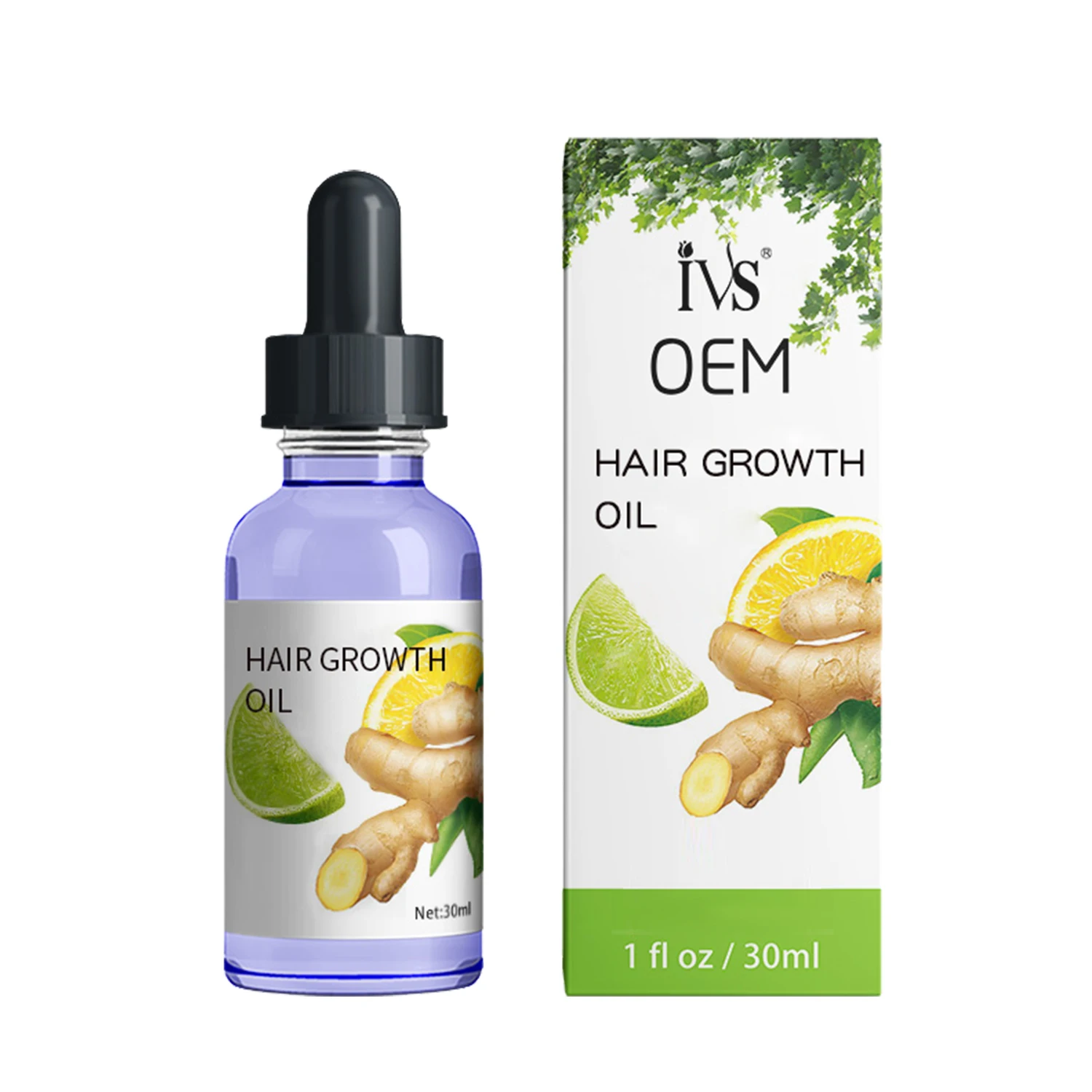 IVS Hair Growth Oil with ginger and Castor Regrowth Treatment Oil Hair Growth Serum for Thicker Longer Healthier Hair
