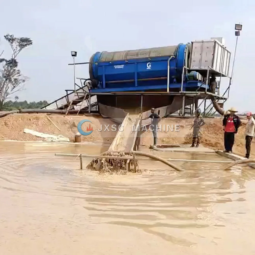 JXSC High efficiency Mining washing screen machine Trommel Screen for sale