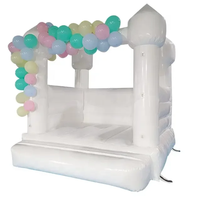 Hot Sale Inflatable Castle Wedding White Inflatable Trampoline with Roof and Blower New Bounce House