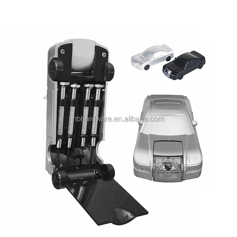 Hot Gift Promotional 5 Piece Fashion Toy Car Shape Case Hand Tool Set Pliers Precision Screwdriver Emergency Decoration Tool Kit