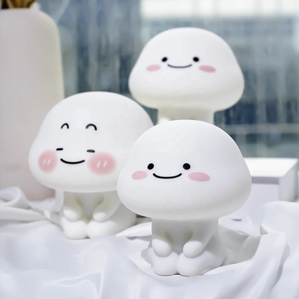 Mini cute baby silicone night lamp bedroom bedside eye protection sleep nightlight energy saving charging feeding night light