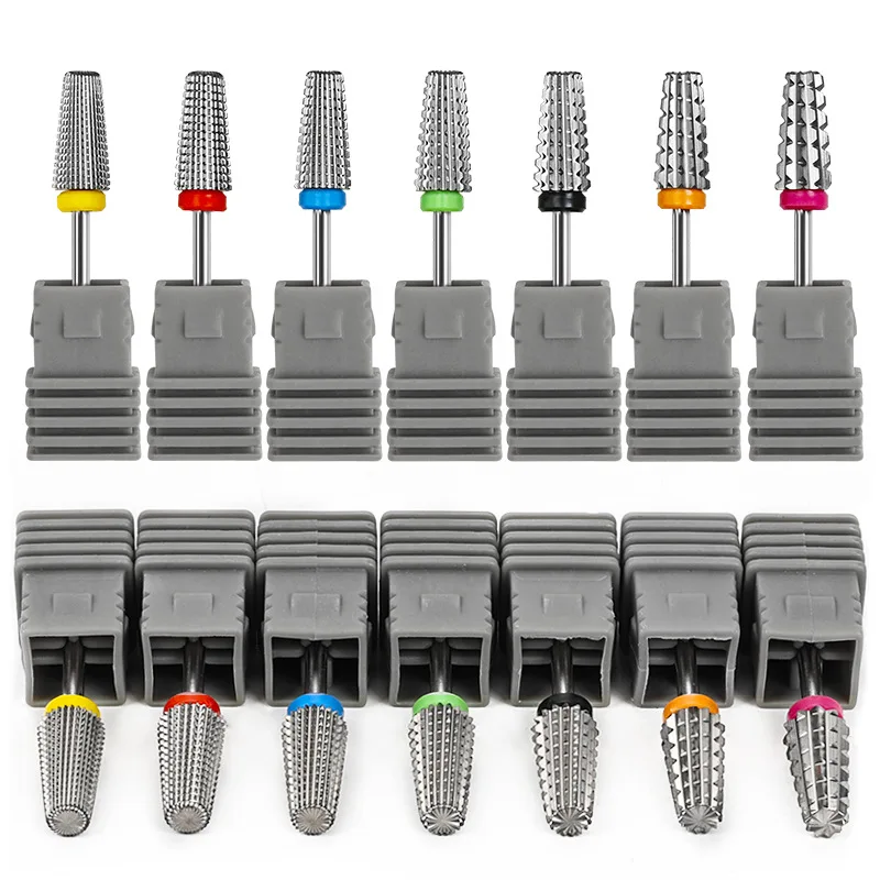 New conical carbon fossil nail bit 5 in 1 Safe carbide nail bit gel exfoliation removal