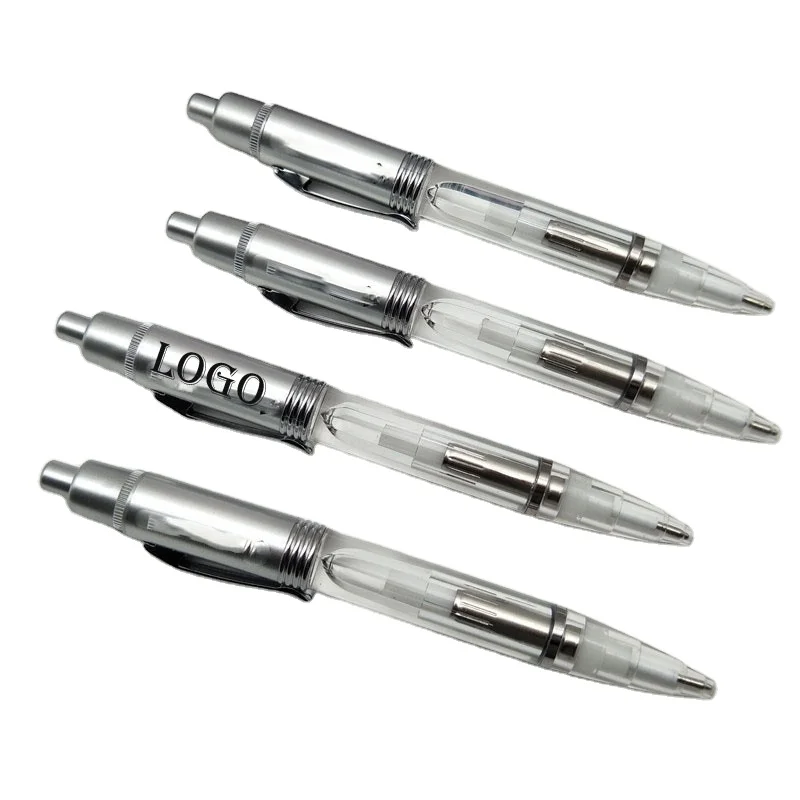 Creative stationery Colorful Light Pen Multi function Color Changing Light ball Pen Twisting Advertising LED Glow Ballpoint Pen