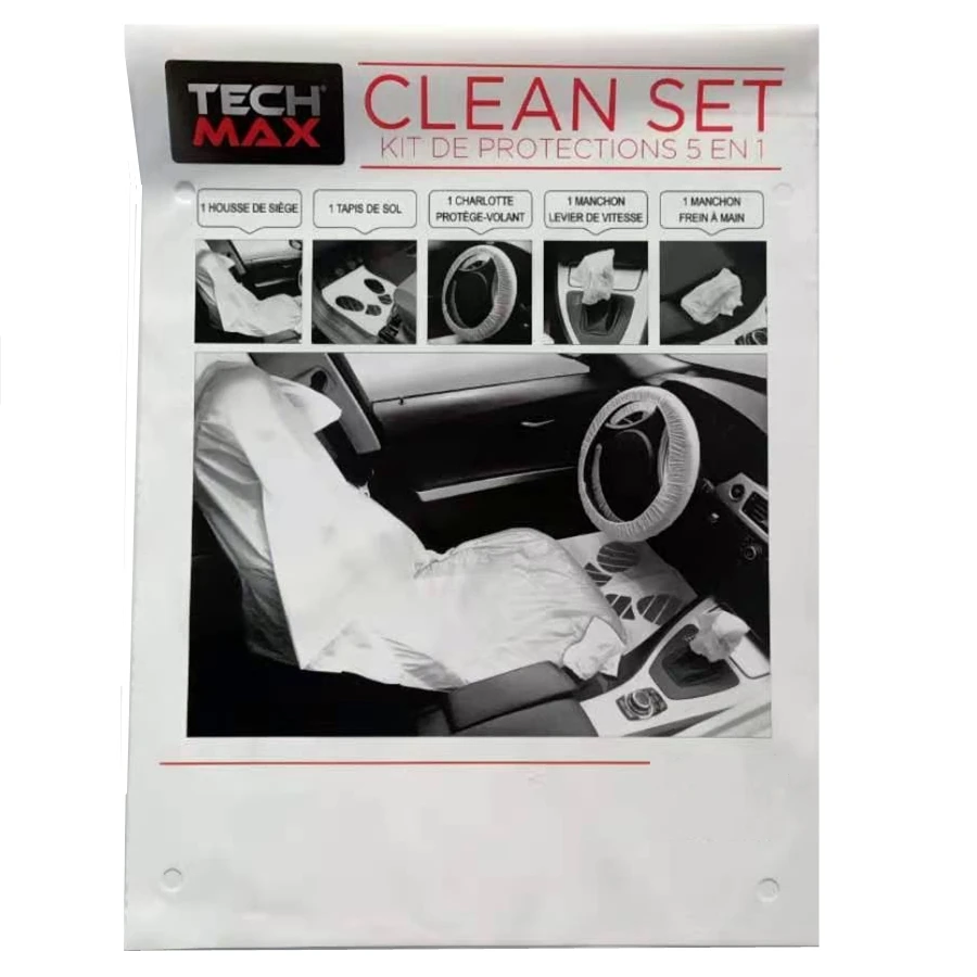 JZ Универсальный 5 в 1 Набор одноразовых пластиковых чехлов для сидений из ПЭ, прозрачные пластиковые чехлы для сидений для автомобилей