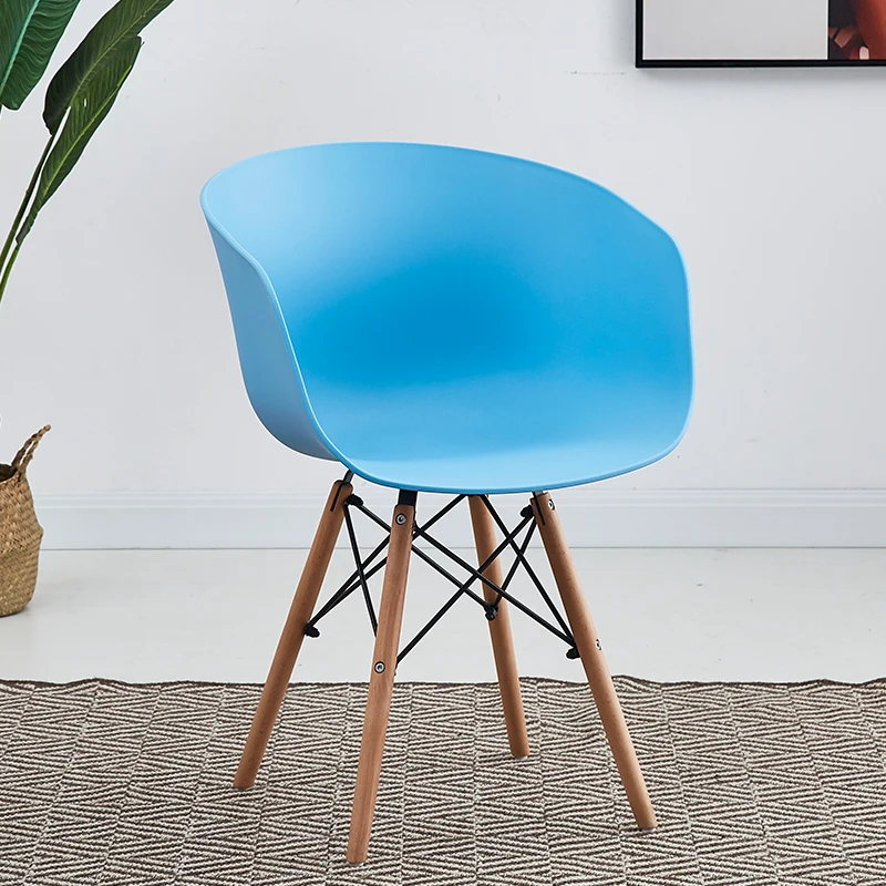 Modern Style Factory Direct Sale Wooden Legs Leisure Chairs Plastic Arm Chair for Lving Room