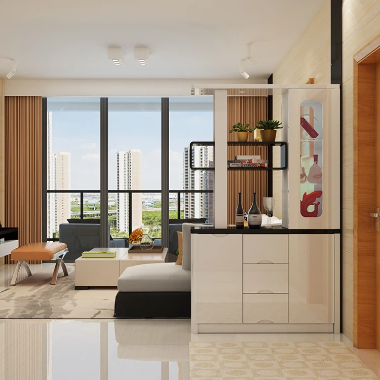 
Living room furniture solid wood wall partition screen wine shoe rack cabinet 