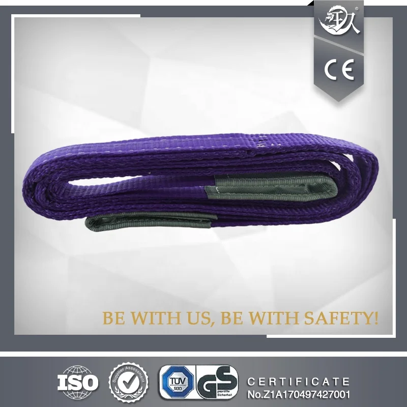 JIULONG Polyester Lifting  1Ton Double eye flat one way webbing sling Belt