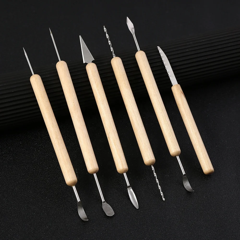 14 Pcs Arts Crafts Clay Sculpting Tools Set Modeling Carving Tool Kit Pottery & Wooden Handle Modeling Clay Tools