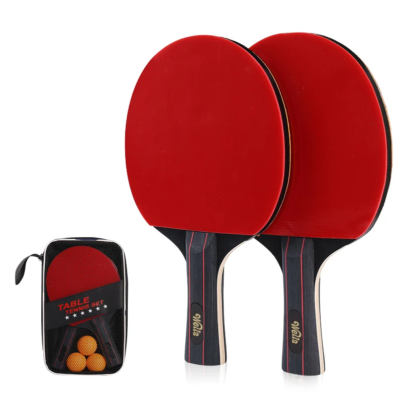 New Arrival High Quality Super 4 Star Table Tennis Racket Set Pimples In Pingpong Racket Custom 2 Rackets 3 Balls With Handbag