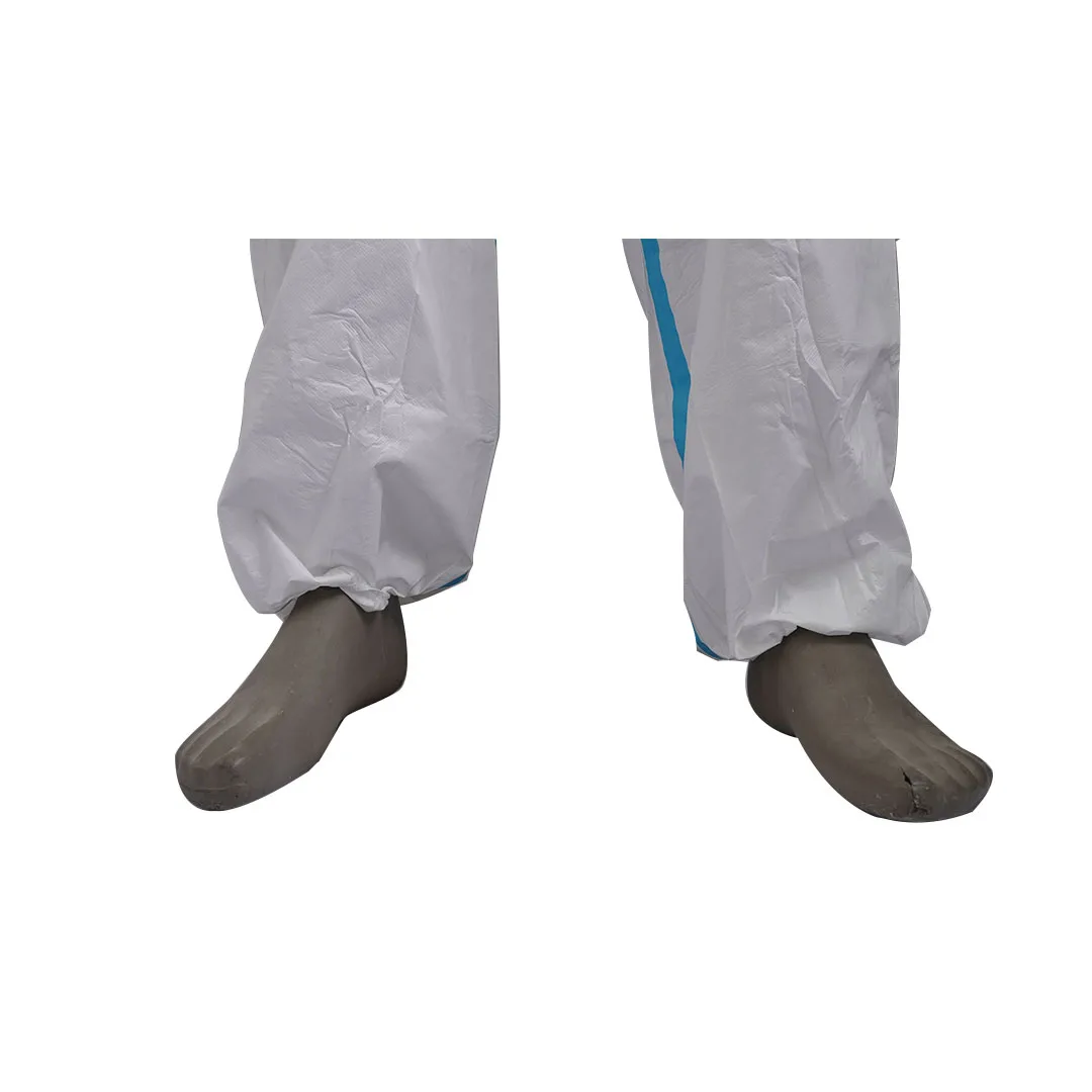 PPE Disposable Coverall Anti-Static Microporous Breathable Coveralls With Hood And Boots