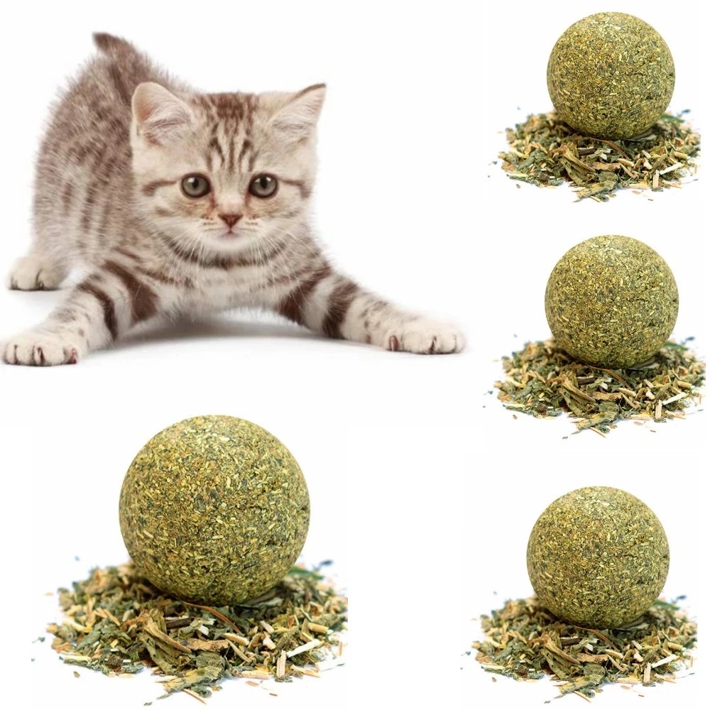 Pet Catnip Toys Edible Catnip Ball Safety Healthy Cat Mint Home Chasing Game Toy Products Clean Teeth The Stomach Catmint