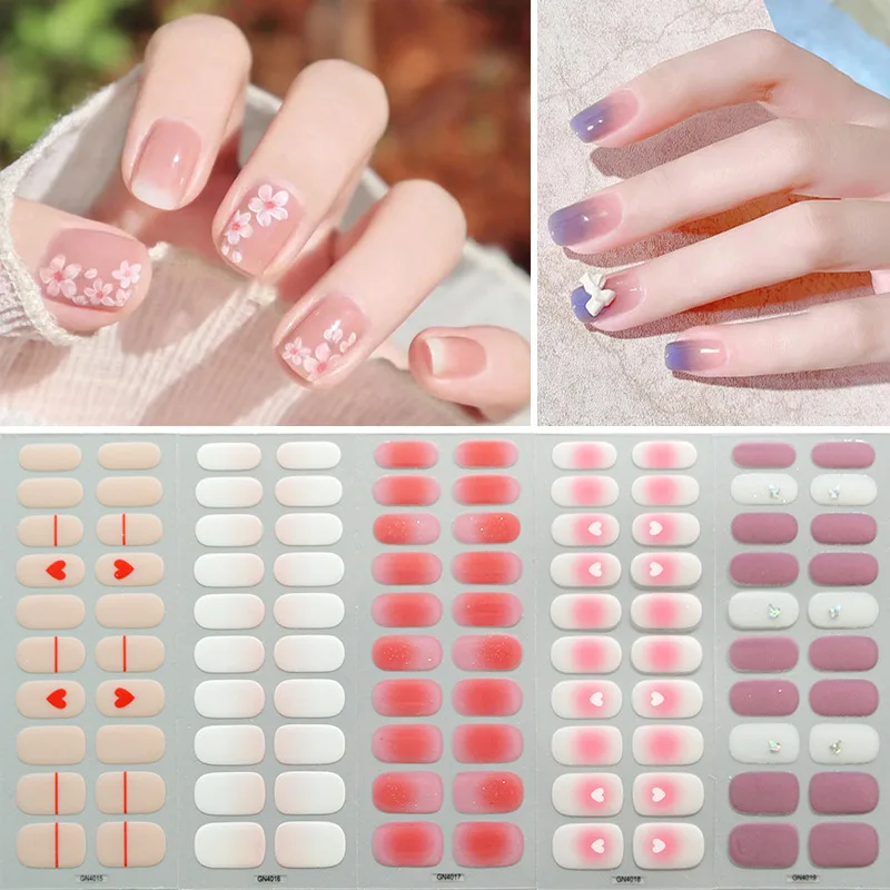 V1 SAFENG Semi Cured Gel Strips Nail Sticker Nail Polish Art Stickers Nail UV Gel Stickers Woman Fingernail Decoration Art