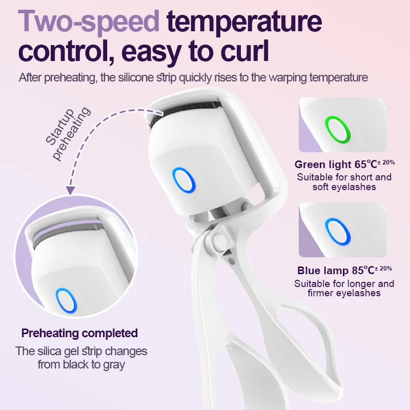 New Portable Electric Eyelash Curler Heated Combs Eye Lash Longlasting Eyelashes Curl Thermal Eyelash Curler Makeup Accessories