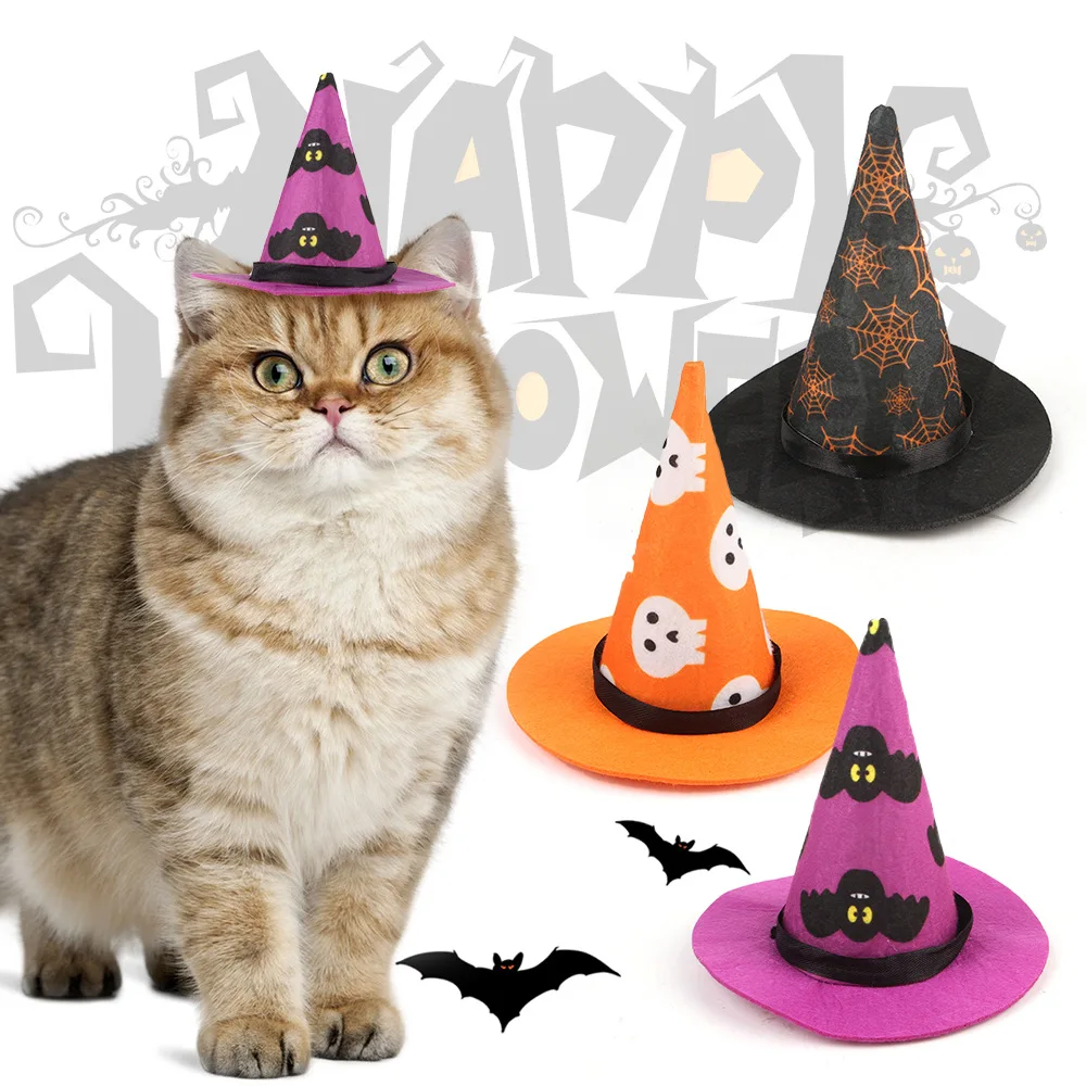 Harry Potter Small Wizard Hat for Cats Halloween Pet Dress up Witch Pointy Hat Ornament