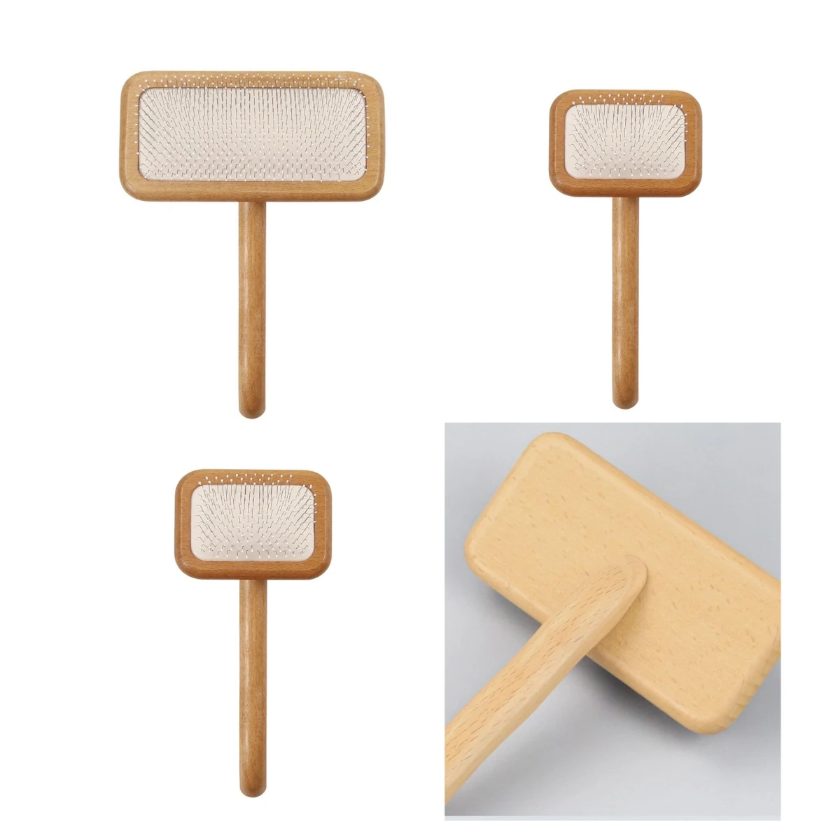 PET Slicker brosses Slicker Brushes with Curved Stainless-Steel Bristles to Remove Loose Fur,Tangles,Mats cat dog slicker brush