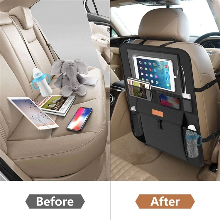Premium Car Seat Organizer Multi-pocket Auto Backseat Multifunction Storage With Touch Screen Tablet Holder Backseat Organizer