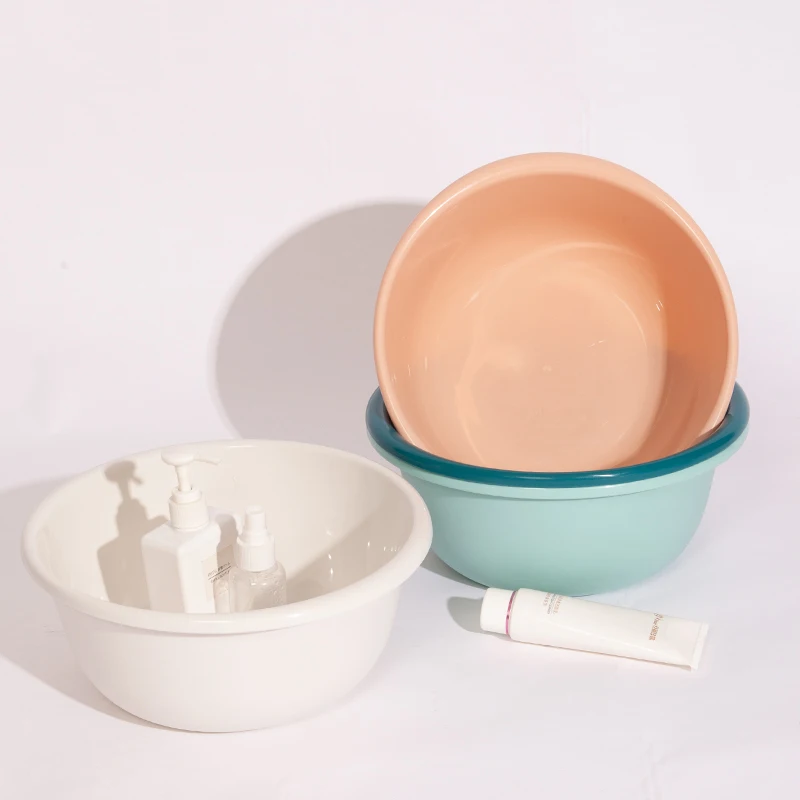 eco-friendly new cheap round durable kitchen plastic wash basin bathroom foot stackable wash plastic basin