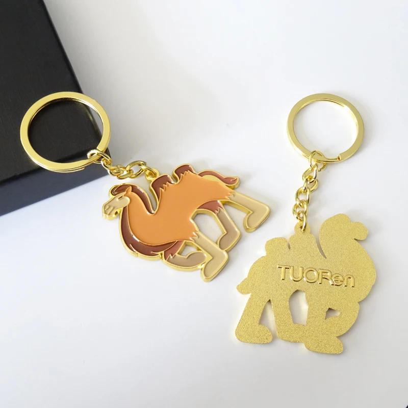 Hot sale custom Camel animal shape metal keychain with your personal design