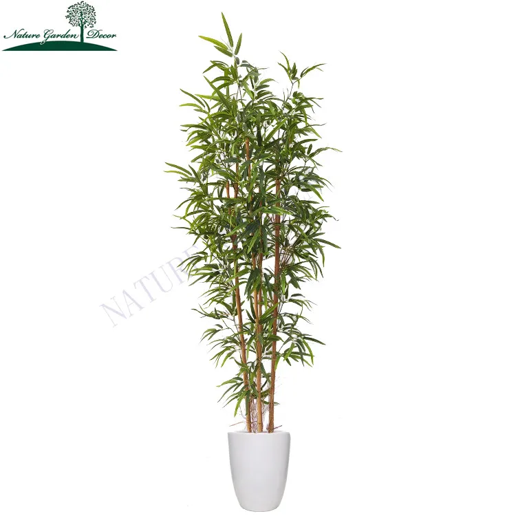 Popular 6ft Artificial Evergreen Silk Leaves Bamboo Plant Partition Screen Indoor Tree