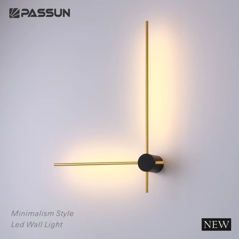 Modern indoor luxury living room background long arm led wal lamp decorative wall sconce