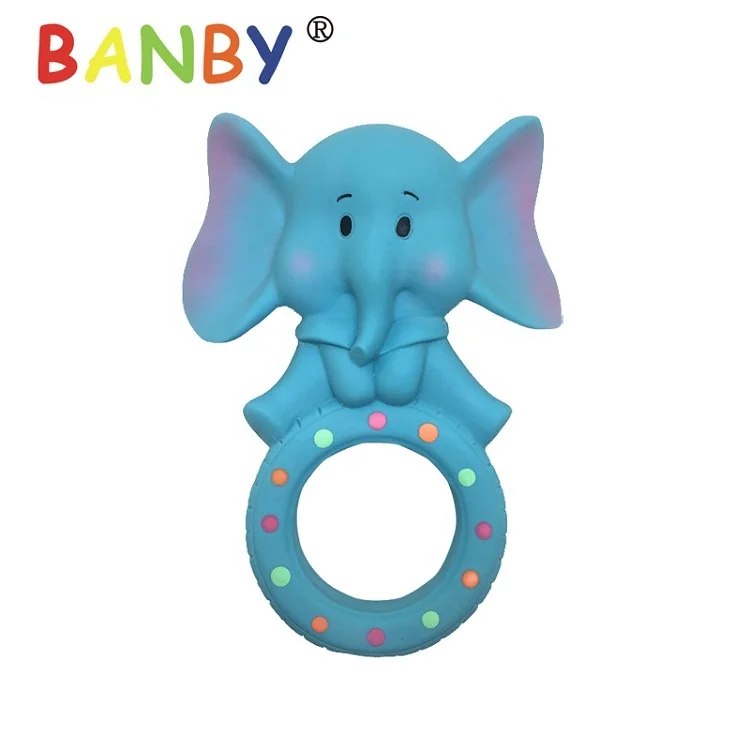 Мягкое Животное, с принтом в виде слона; Скругленный дизайн натурального каучука для режущихся зубиков Детские силиконовый Прорезыватель для зубов в форме звезды