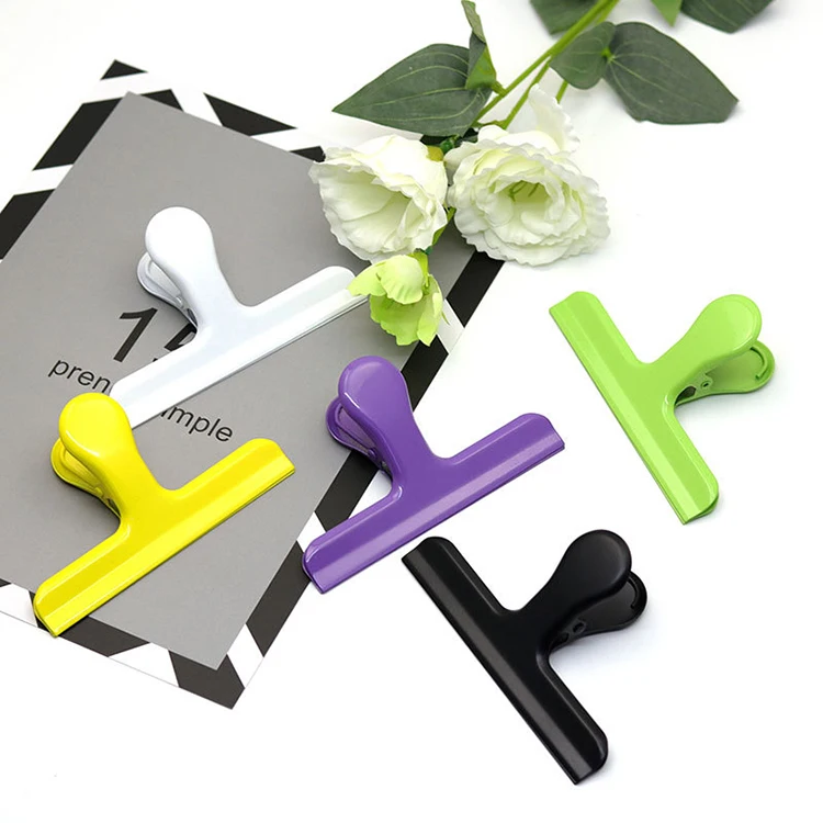 Stainless steel Stationery metal clips 120mm Nordic Creative colors Metal sealing clip Long tail clip