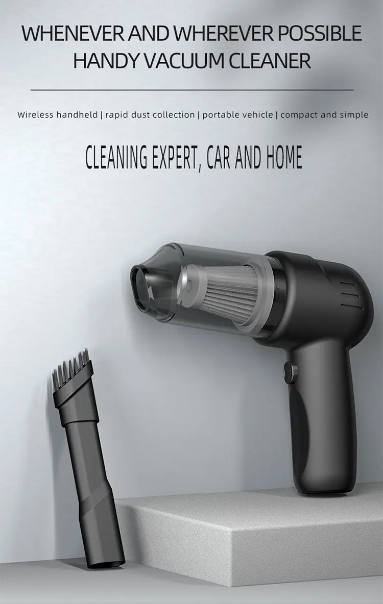 Hot Selling Mini Car Vaccum Cleaner 100V Rechargeable Wireless Small Portable High Power Handheld Car Vacuum Cleaner