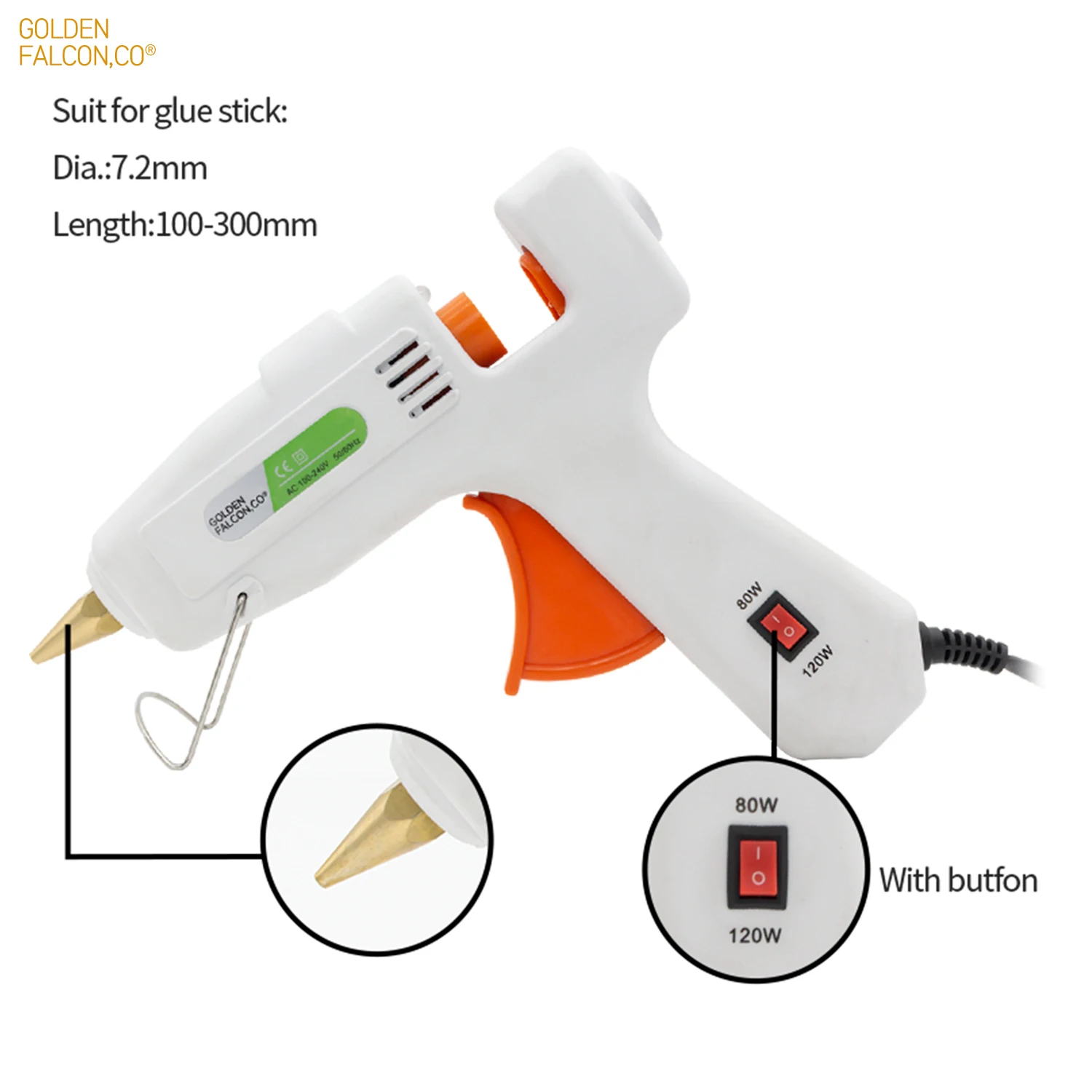 120W Hot melt glue gun Electric Heat Temperature Tool for DIY Home Quick Repair